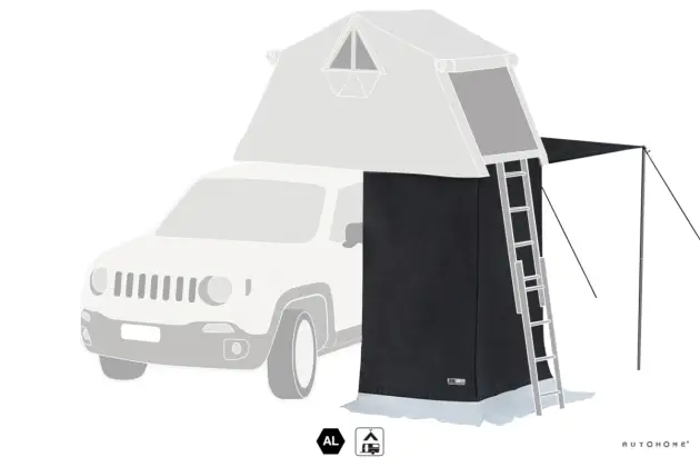 Pas Cher CABINE-VESTIAIRE OVERLAND (HAUTEUR VEHICULE + BARRES DE TOIT COMPRISE ENTRE 186 ET 220 CM)