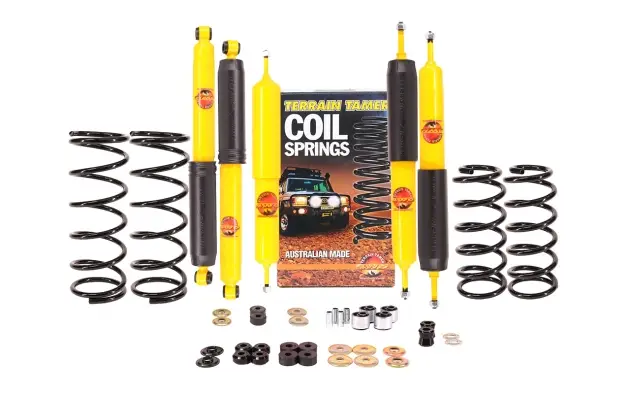 KIT DE SUSPENSION TERRAIN TAMER REHAUSSE +40/50MM POUR NISSAN PATROL Y60 CHASSIS COURT DE 1988 A 1997 Populaire