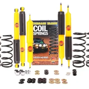 KIT DE SUSPENSION TERRAIN TAMER REHAUSSE +40/50MM POUR NISSAN PATROL Y60 CHASSIS LONG DE 1988 A 1997 Commander Vite