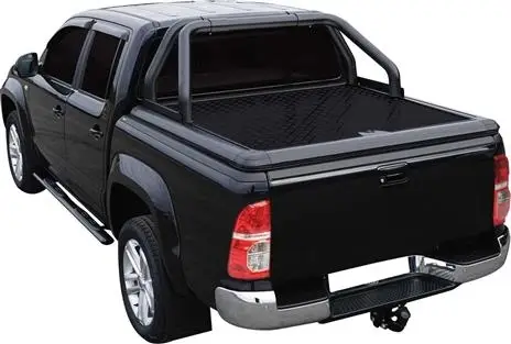 TONNEAU COVER EN ALUMINIUM NOIR DOUBLE CAB POUR TOYOTA HILUX VIGO DE 2005 A 2012 Haute Qualité