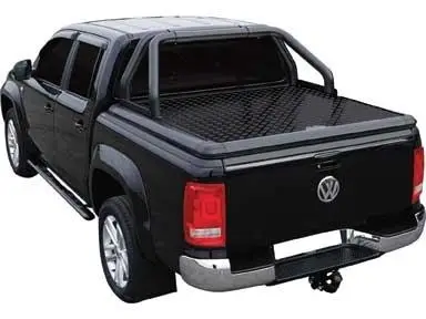 TONNEAU COVER EN ALUMINIUM NOIR DOUBLE CAB POUR VOLKSWAGEN AMAROK DE 2010 A 2016 Promotion Saisonnière
