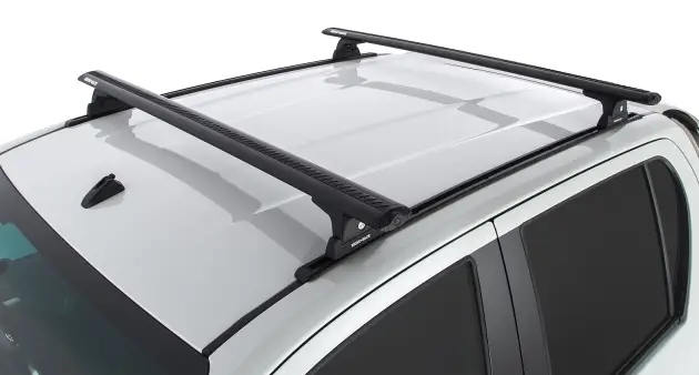 KIT 2 BARRES DE TOIT SPORTZ NOIRES 1260 MM ET PIEDS RHINO RACK POUR TOYOTA HILUX REVO DOUBLE CABINE 2016-2020 Prix Bas
