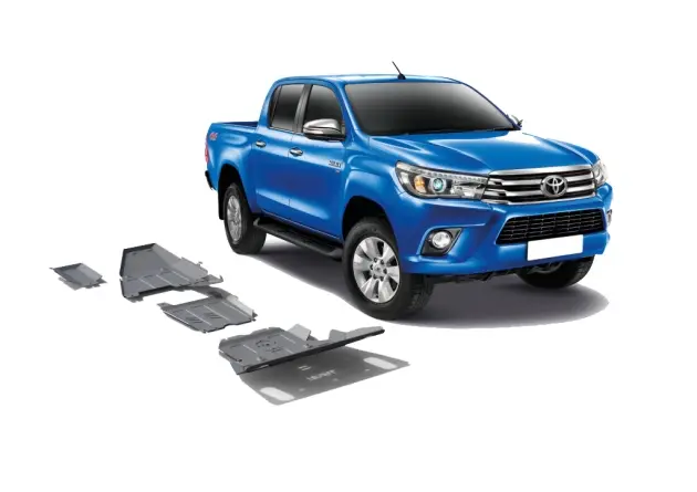 KIT DE 3 BLINDAGES ALUMINIUM 6 MM RIVAL POUR TOYOTA HILUX REVO A PARTIR DE 2015 (AVEC AD BLUE, INCLUS EURO 6) Bon Marché