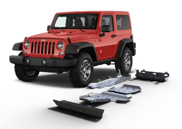 Achat Immédiat KIT DE 5 BLINDAGES ALUMINIUM 6 MM RIVAL POUR JEEP WRANGLER JK 2.8L DIESEL 4 PORTES