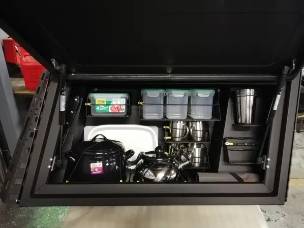 Affaire À Saisir KIT CUISINE ALU CAB POUR COFFRE DE RANGEMENT DE FENETRE LATERALE DROIT POUR TOYOTA LANDCRUISER 76