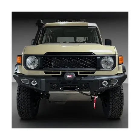 PARE CHOC AVANT AFN RENFORCÉ EN ACIER AVEC FEUX ANTI BROUILLARD POUR TOYOTA LAND CRUISER J76 78 79 2024+ Prix Réduit