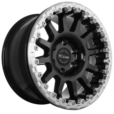 Jante aluminium renforcée EVO CORSE ATLAS BL (sans ring) noir brillant 8x17 ET-27 pour Jeep Wrangler III (JK) (2007-2018) et Jeep Wrangler IV (JL) (2018+) Petit Prix