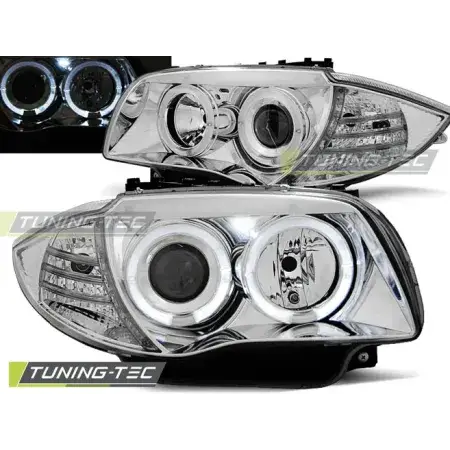 Quantité Limitée Phares Avant Angel Eyes Chrome BMW 1 E87/E81/82/88 04-11