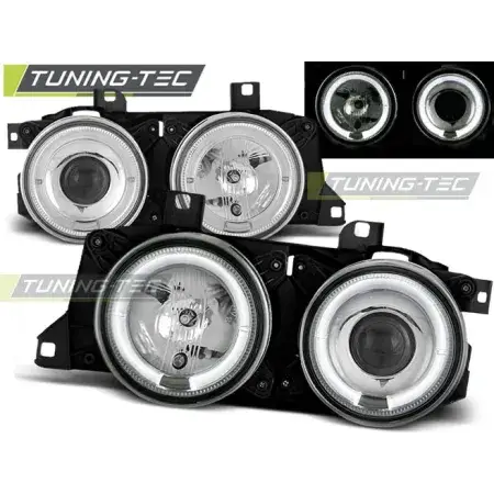Phares Avant Angel Eyes Chrome BMW E32/E3 Retour Gratuit