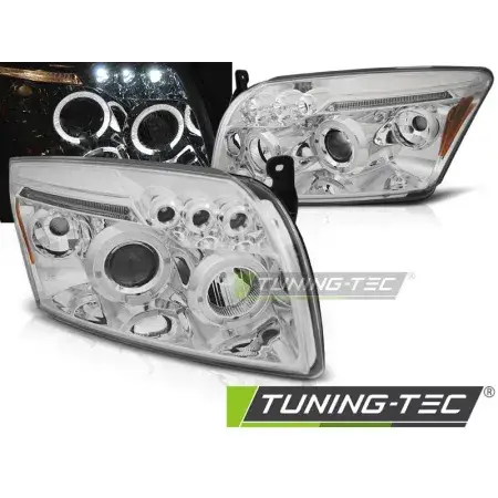 Phares Avant Angel Eyes Chrome DODGE CALIBER 06-12 Produit De Marque