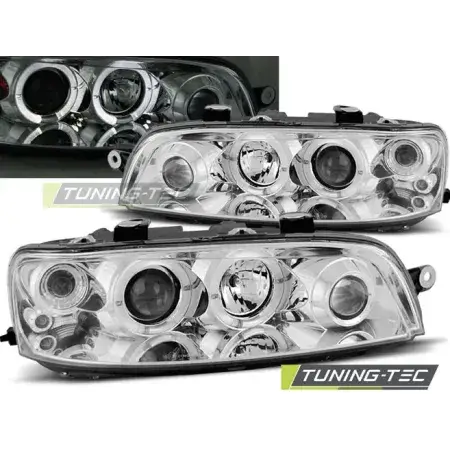 Soldes Phares Avant Angel Eyes Chrome FIAT PUNTO 2 10.99-06.03
