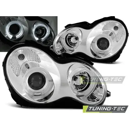 Affaire À Saisir Phares Avant Angel Eyes Chrome MERCEDES W203 Classe C 07.00-03.04