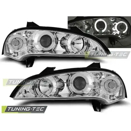 Phares Avant Angel Eyes Chrome OPEL TIGRA 09.94-12.00 Satisfait Ou Remboursé