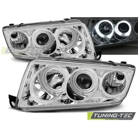 Acheter Direct Phares Avant Angel Eyes Chrome ŠKODA FABIA 1 12.99-08