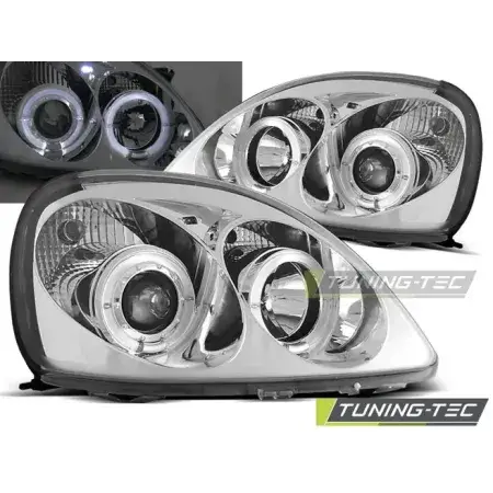 Phares Avant Angel Eyes Chrome TOYOTA YARIS 04.99-09.03 Meilleur Choix