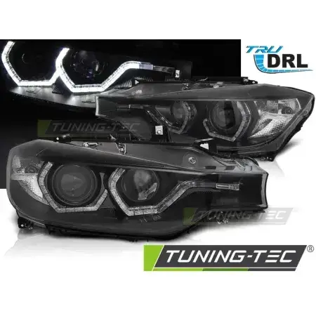 Phares Avant Angel Eyes LED DRL Noir BMW F30/F31 LCI 15-18 Jusqu’à Épuisement Des Stocks
