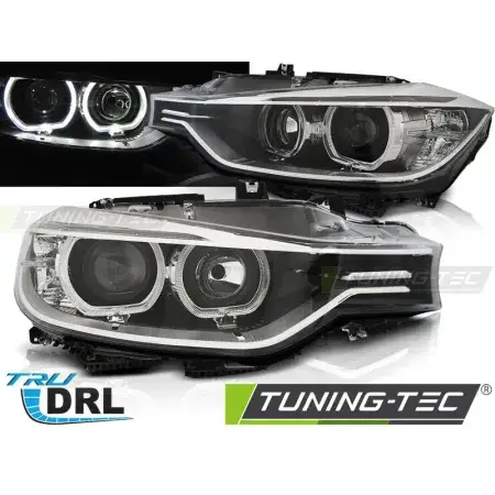 Nouvelle Collection Phares Avant Angel Eyes LED Noir BMW F30/F31 10.11 - 05.15