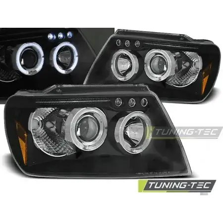 Phares Avant Angel Eyes Noir JEEP GRAND CHEROKEE 99-05.05 Prix Choc
