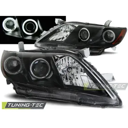 Solde Phares Avant Angel Eyes Noir TOYOTA CAMRY 6 XV40 06-09