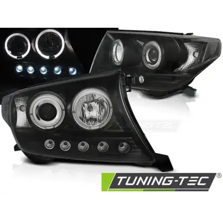 Phares Avant Angel Eyes Noir TOYOTA LAND CRUISER FJ200 07-12 Vente Directe