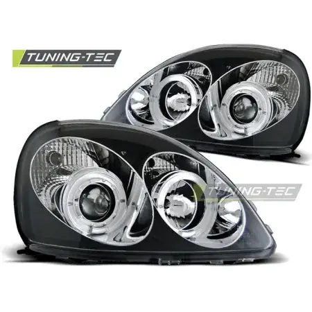 Vente Flash Phares Avant Angel Eyes Noir TOYOTA YARIS 04.99-09.03