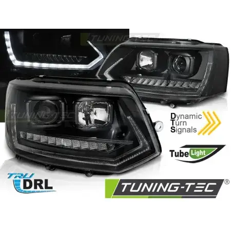 Promotion Phares Avant Tube Light DRL Noir SEQ VW T5 2010-2015