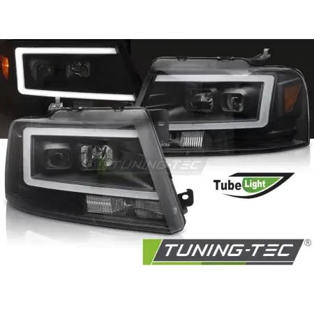 Phares Avant Tube Light Noir FORD F150 MK 11 04-08 Offre Du Jour