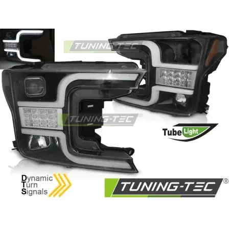 Phares Avant Tube Light Noir FORD F150 MK13 17-20 Réduction