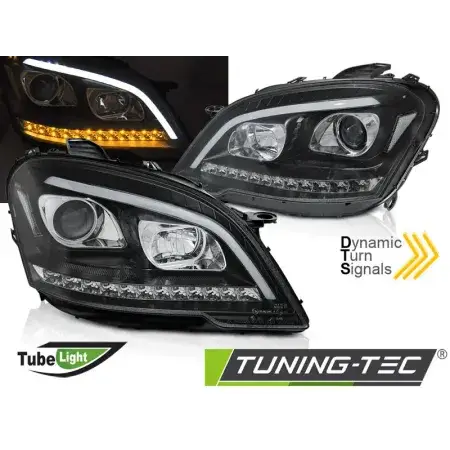 Phares Avant Tube Light Noir SEQ MERCEDES W164 ML Classe M 09-11 Pas Cher