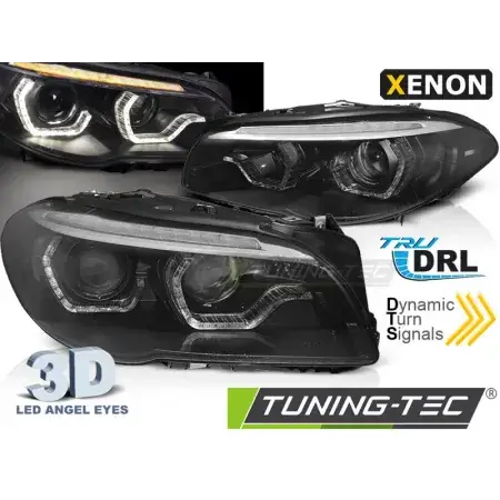 Commander Maintenant Phares Avant Xenon AFS Angel Eyes LED DRL SEQ Noir BMW F10/F11 10-13