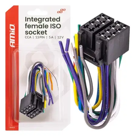 Connecteur ISO femelle intégré CCA 13PIN 5A 12V AMiO 04441 Nouvelle Collection