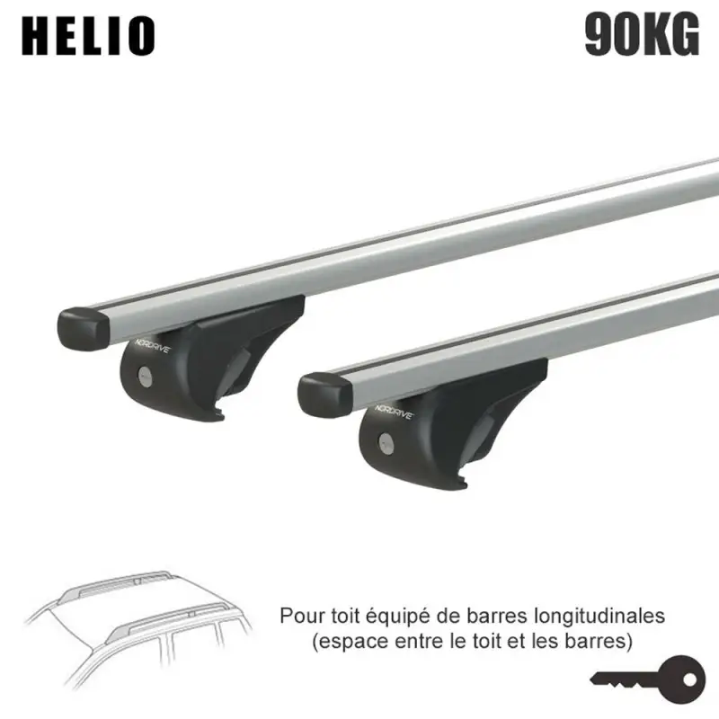 Barres aluminium pour Hyundai Santa Fe Tous Types 2001 à 2006.Fixation sur barres longitudinales Meilleure Vente
