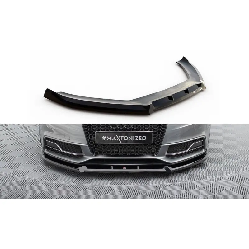 LAME DU PARE-CHOCS AVANT V.3 AUDI S5 / A5 S-LINE COUPE / SPORTBACK 8T FACELIFT - MAXTONDESIGN - FINITION NOIR BRILLANT Livraison Gratuite
