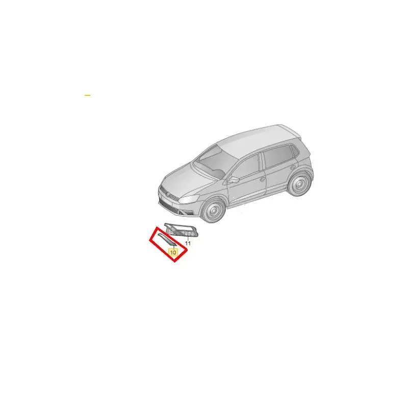 Bon Plan MOULURE DROITE DE GRILLE D'ANTIBROUILLARD POUR PARE CHOC AVANT VW POLO 6C GTI (14-17) - A PEINDRE - ORIGINE VW