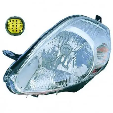 Acheter En Ligne PHARE AVANT GAUCHE FIAT GRANDE PUNTO (05-08) - H4 - MARQUE DE PREMIERE MONTE - CHROME