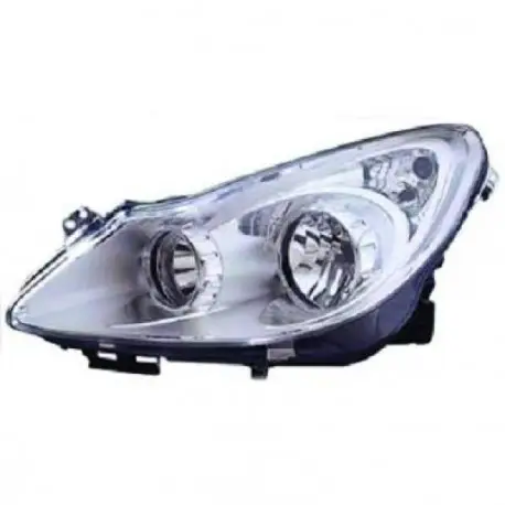 Prix Promo PHARE AVANT GAUCHE OPEL CORSA D (06-11) - H7/H1 - FOND CHROME - DEPO/TYC - 8 PINS