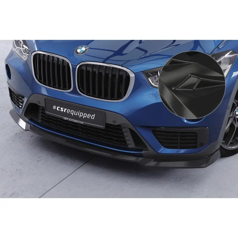 Achat Immédiat LAME DU PARE-CHOCS AVANT NOIR BRILLANT POUR BMW X1 F48 SANS PACK M (15-19) NOIR BRILLANT