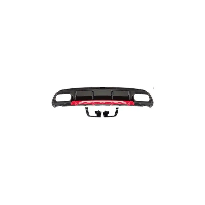 DIFFUSEUR ARRIERE LOOK A45 FACELIFT POUR MERCEDES CLASSE A W176 (12-18) - POUR PACK AMG - EMBOUTS NON FOURNIS - NOIR BRILLANT - ROUGE Produit De Marque