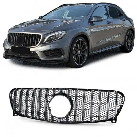 CALANDRE LOOK GT-R PANAMERICANA POUR MERCEDES X156 GLA (14-16) NOIR CHROME Promotion Saisonnière