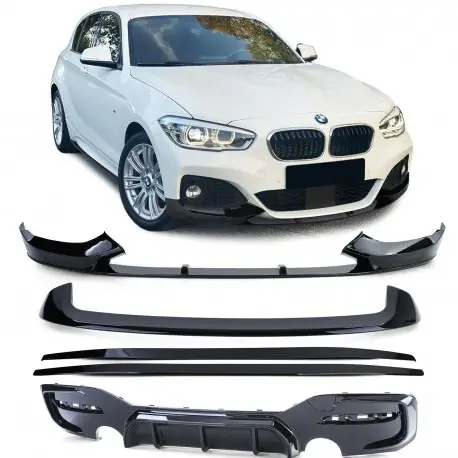 PACK M-PERFORMANCE - LAME AVANT -LAME BAS DE CAISSES -DIFFUSEUR -SPOILER BMW SERIE 1 F20 F21 LCI (15-19) PACK M - NOIR BRILLANT Seulement Aujourd’hui