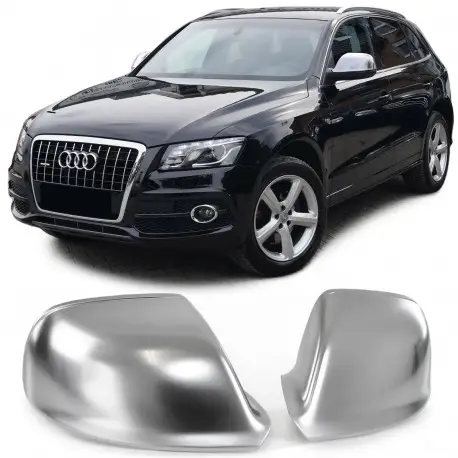 Super Prix SET DE 2 COQUES DE RÉTROVISEURS ALU BROSSÉ POUR AUDI Q5 8R (08-16) + Q7 4L (06-15)