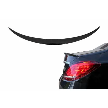 Certifié SPOILER DE COFFRE MERCEDES CLASSE C W205 BERLINE (14-20) - LOOK AMG - PLASTIQUE ABS - NOIR BRILLANT