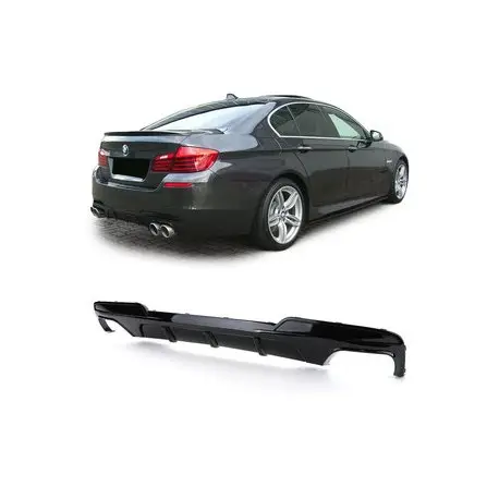 Paiement Sécurisé DIFFUSEUR ARRIÈRE M-PERFORMANCE DOUBLE SORTIE - LARGE POUR BMW SÉRIE 5 F10 F11 (10-16) - NOIR BRILLANT