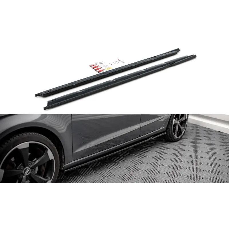 Super Prix RAJOUTS DES BAS DE CAISSE AUDI A3 SPORTBACK 8V - MAXTON DESIGN - FINITION NOIR BRILLANT