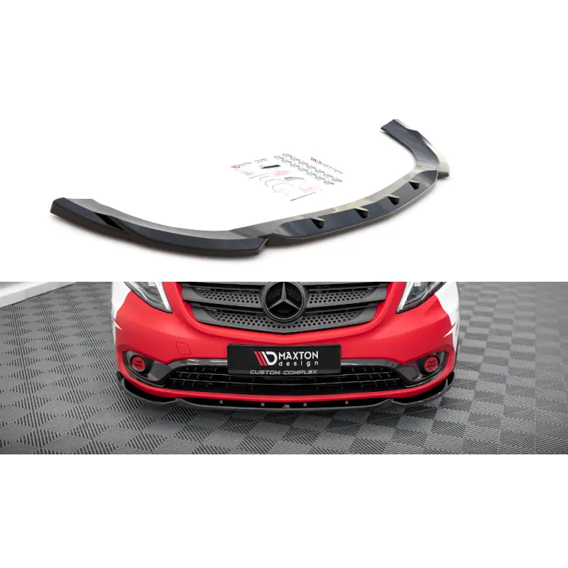 LAME DU PARE-CHOCS AVANT V.1 MERCEDES-BENZ VITO W447 FACELIFT - MAXTON DESIGN - FINITION NOIR BRILLANT Prix Promo