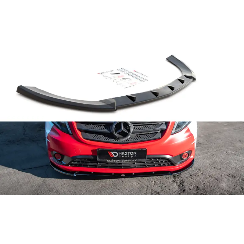 Vente Directe LAME DU PARE-CHOCS AVANT V.2 MERCEDES-BENZ VITO W447 FACELIFT - MAXTON DESIGN - FINITION NOIR BRILLANT