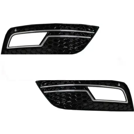 GRILLE ANTIBROUILLARD LOOK RS4 NOIR CHROME AUDI A4 B8 (12-15) Must-Have
