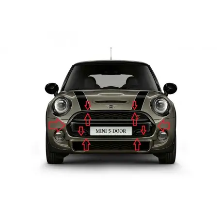 Nouveauté CONTOUR DE CALANDRE NOIR BRILLLANT POUR MINI F55 F56 F57 (14-20) COOPER S -JCW