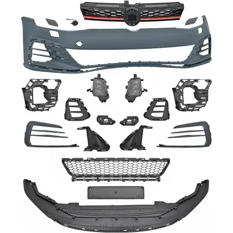 PARE-CHOCS AVANT LOOK GTI POUR TOUTES VW GOLF 7 (17-19) - FINITION : GTI - ROUGE Solde