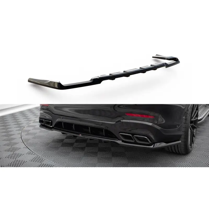 CENTRAL ARRIERE SPLITTER (AVEC UNE BARRE VERTICALE) V.2 MERCEDES-AMG GLC 63 SUV X253 - MAXTONDESIGN - FINITION NOIR BRILLANT Jusqu’à Épuisement Des Stocks